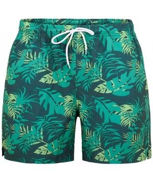 Men's Swim Trunks Quick Dry Beach Board Shorts Bathing Suits with Pocket - Green - CJ18XGYYHYL $17.56-Board Shorts