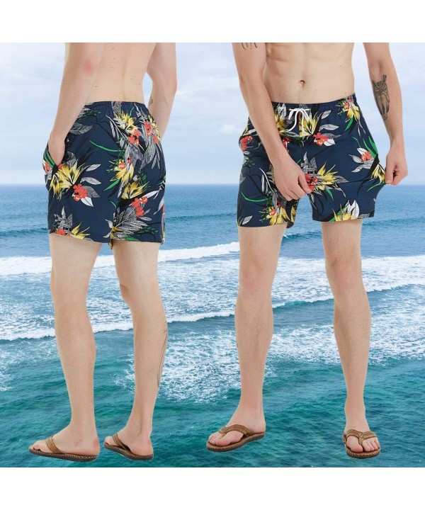 Men's Swim Trunks Quick Dry Beach Board Shorts Bathing Suits with Pocket - Green - CJ18XGYYHYL $17.56-Board Shorts