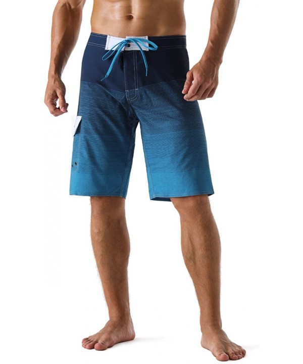 Men's Sportwear Quick Dry Board Shorts with Lining - Blue-343 - CI1906SLRL8 $23.89-Trunks