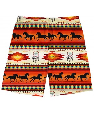 Men's Quick Dry Swim Trunks Tropical Hawaiian Board Shorts with Mesh Lining Bathing Suits - Tribal Horses 3 - CU19609GHTA $29...