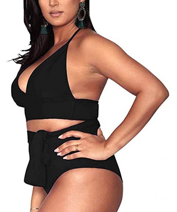 Plus Size Bathing Suits for Women High Waisted Tummy Control Swimwear Swimsuit Full Coverage - Black - CM197HWGDWK $16.53-Tan...