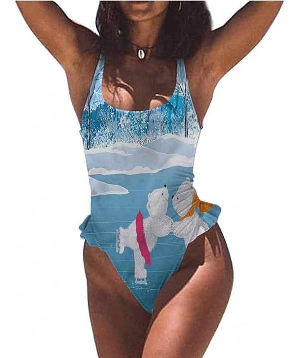 Print Swimsuit Cartoon- Animals Sailing in Sea Ship So Unique and Different - Multi 08-one-piece Swimsuit - C919E70LKK4 $33.4...