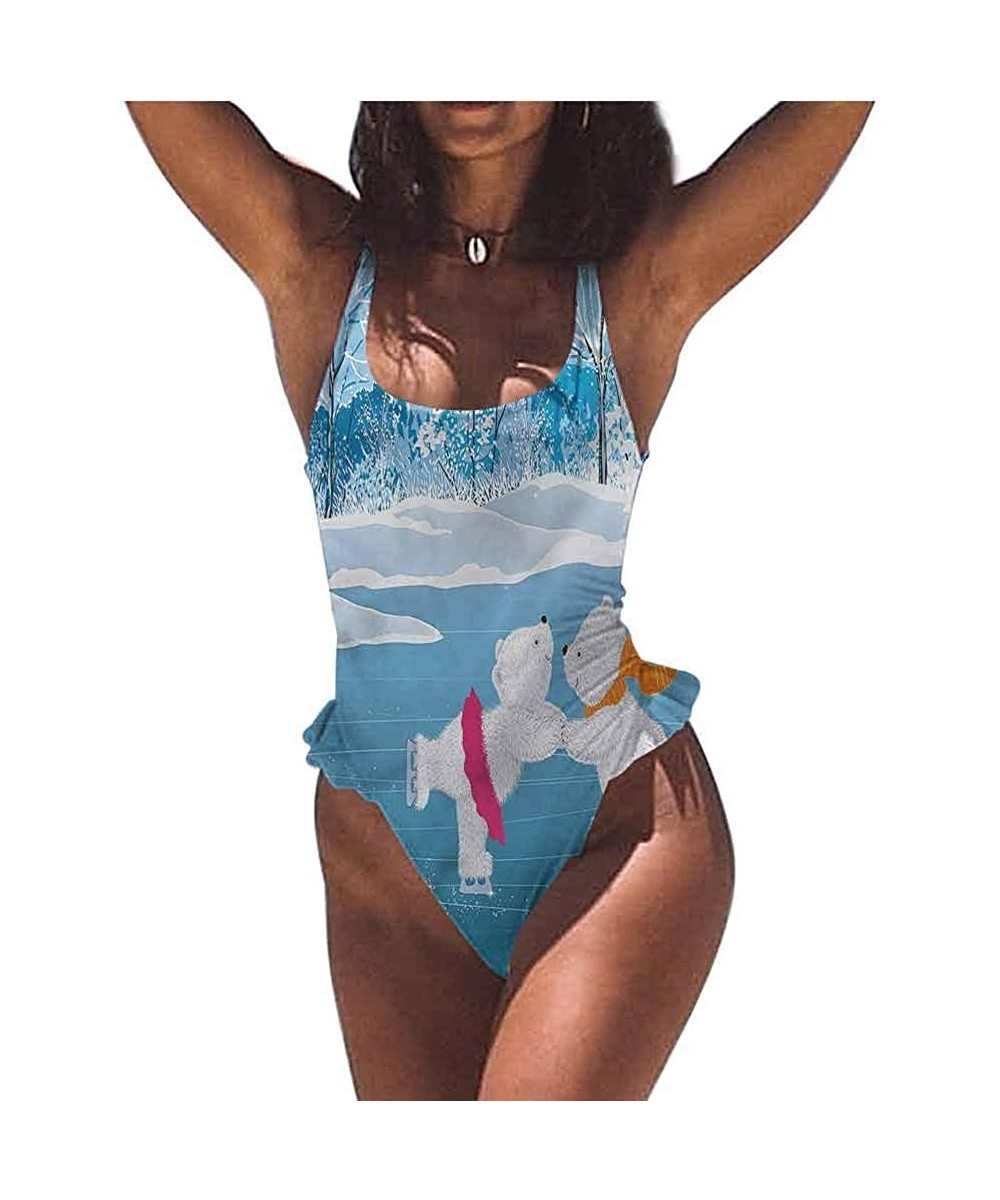 Print Swimsuit Cartoon- Animals Sailing in Sea Ship So Unique and Different - Multi 08-one-piece Swimsuit - C919E70LKK4 $33.4...