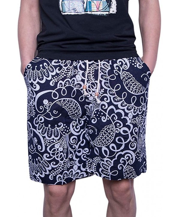 Floral Casual Shorts Pockets Workout Fit Gym Jogging Quick Dry Fashion Board Shorts - Blue - CP18RAS9W9Z $16.58-Racing