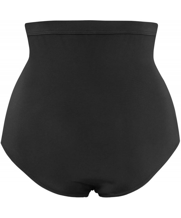 Women High Waisted Bikini Bottoms Ruched Swim Brief Short Tankinis - Black-h - CP193MW268C $12.62-Tankinis