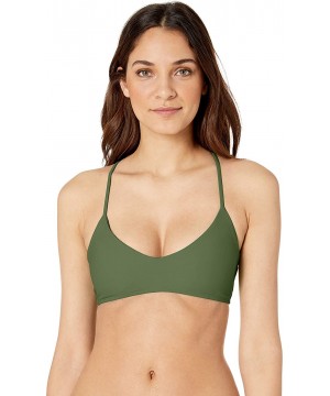 Women's Smoothies Alani Solid Strappy Back Halter Bikini Top Swimsuit - Cactus - CD18HWLT5TT $46.49-Sets