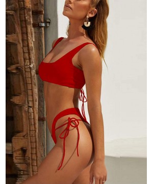 Sexy Womens Brazilian Thong Bikini Sets Padded Swimsuit Swimwear - Z-red - CN18QOGDMTK $17.57-Sets