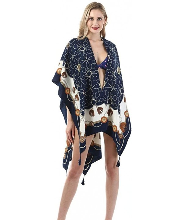 Women's Beach Cover up Swimsuit Kimono Cardigan with Vintage Floral Print - A20 - C618SL3XN6Q $15.62-Cover-Ups