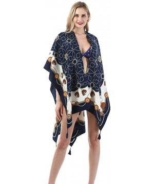 Women's Beach Cover up Swimsuit Kimono Cardigan with Vintage Floral Print - A20 - C618SL3XN6Q $15.62-Cover-Ups