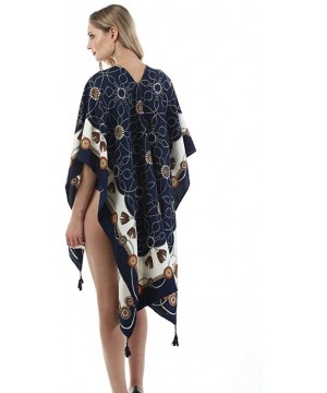 Women's Beach Cover up Swimsuit Kimono Cardigan with Vintage Floral Print - A20 - C618SL3XN6Q $15.62-Cover-Ups