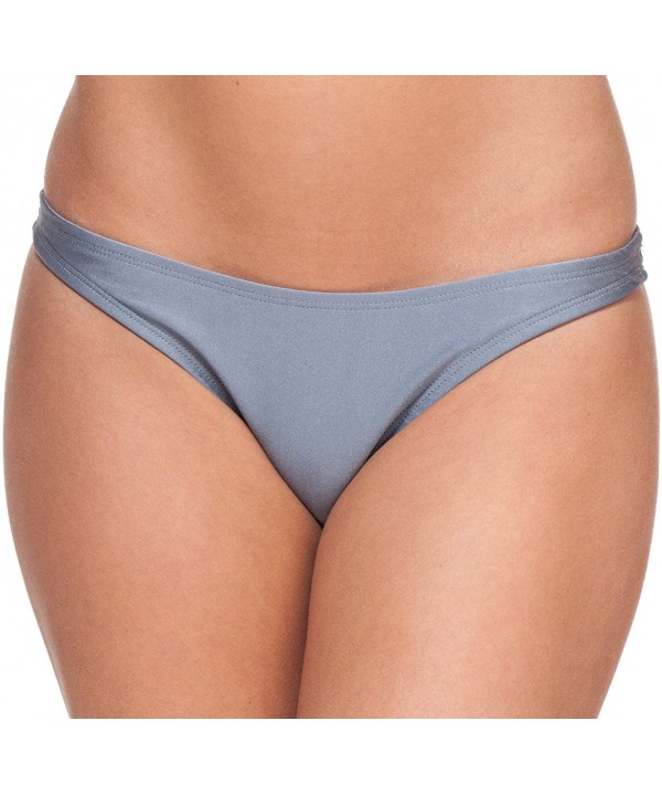 Women's New Liquid or Shiny Bikini Swimsuit Bottom - Charcoal - CW11K5NL9QD $16.92-Bottoms