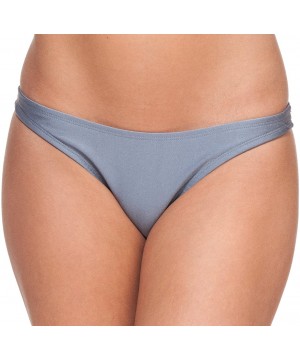 Women's New Liquid or Shiny Bikini Swimsuit Bottom - Charcoal - CW11K5NL9QD $16.92-Bottoms