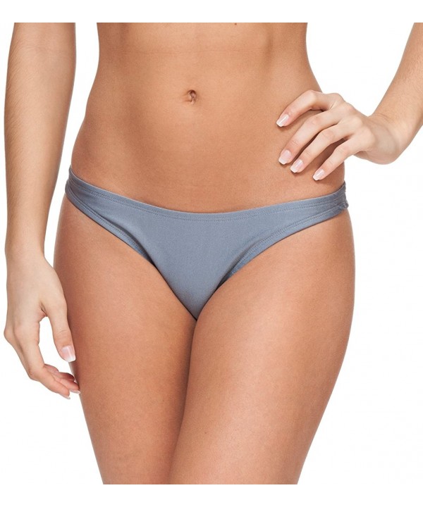 Women's New Liquid or Shiny Bikini Swimsuit Bottom - Charcoal - CW11K5NL9QD $16.92-Bottoms