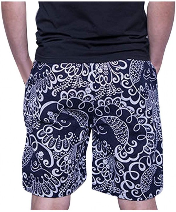 Floral Casual Shorts Pockets Workout Fit Gym Jogging Quick Dry Fashion Board Shorts - Blue - CP18RAS9W9Z $16.58-Racing