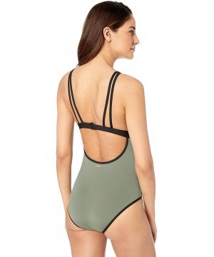 Women's Olivia High-Neck One Piece Swimsuit - Urbane Sea Moss - C418I9WWD2G $47.74-One-Pieces