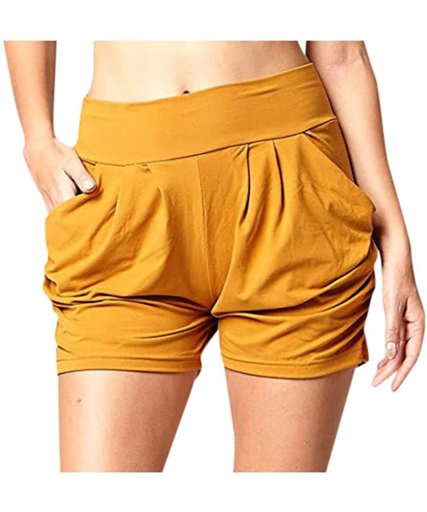 Ultra Soft Harem Shorts for Women - A Yellow - C119C8ZRWMO $12.79-Board Shorts