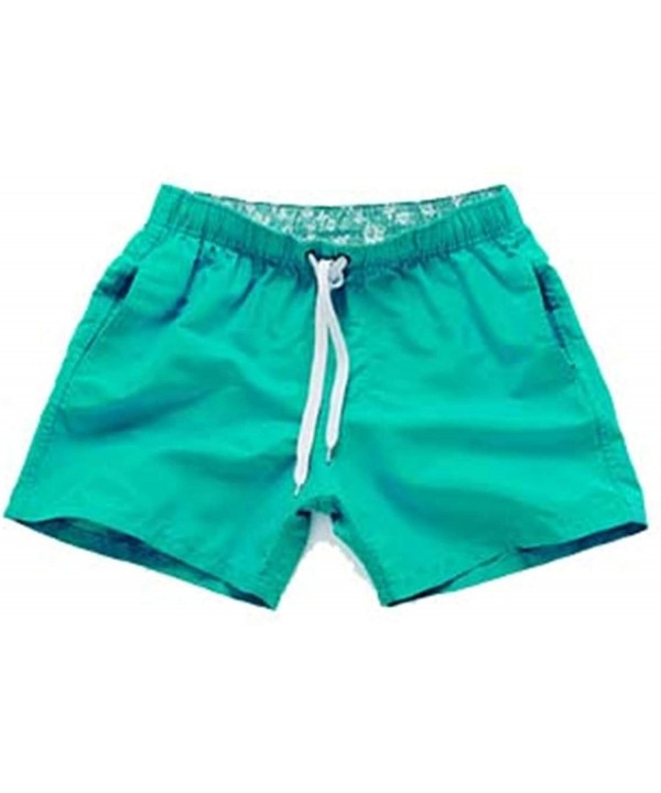 Pocket Quick Dry for Men Man Swimsuit Swim Trunks Summer Bathing Beach Wear Surf Boxer Brie - Green - C218S05IIGS $19.44-Briefs