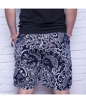 Floral Casual Shorts Pockets Workout Fit Gym Jogging Quick Dry Fashion Board Shorts - Blue - CP18RAS9W9Z $16.58-Racing