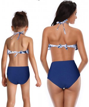 Family Matching Mommy and Me Two Pieces Swimwear Bikini Set Girls Swimsuits Women Ruffle Bathing Suit - 1 Blue - CT18QISD02W ...