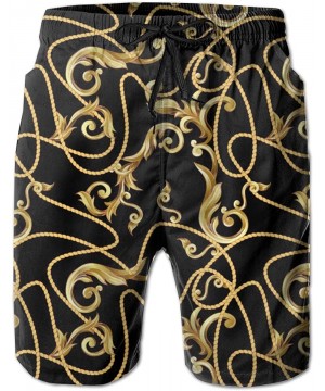 Golden Baroque Elements Men's Quick Dry Swim Trunks Casual Beach Board Shorts - Golden Baroque Elements1 - CV19D3UHU5A $38.34...