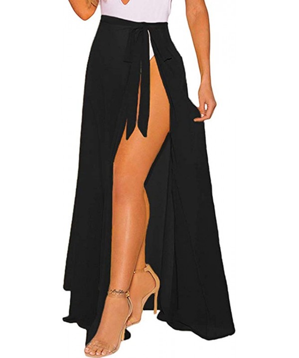 Women's Swimsuit Cover Up Summer Beach Wrap Skirt Swimwear Bikini Cover-ups - 01-black-long - CT18NZZOEMO $22.78-Cover-Ups