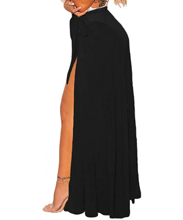 Women's Swimsuit Cover Up Summer Beach Wrap Skirt Swimwear Bikini Cover-ups - 01-black-long - CT18NZZOEMO $22.78-Cover-Ups