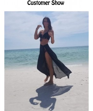 Women's Swimsuit Cover Up Summer Beach Wrap Skirt Swimwear Bikini Cover-ups - 01-black-long - CT18NZZOEMO $22.78-Cover-Ups