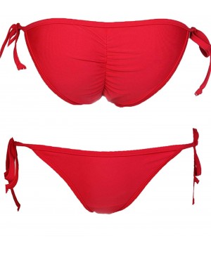 Womens Swimwear Sexy Tie Side Sweet Heart Brazilian Bikini Bottom Hipster Swimsuit Beachwear Swimwear - 1 Red - CN183MU86IM $...