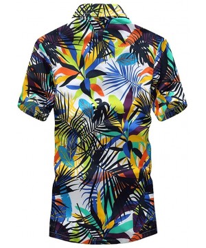 Hawaiian Shirts- Mens Holiday Vacation Beach T-Shirt Printed Short Sleeve Tee Shirts Tops - Green B - CF1965I98Z2 $19.64-Racing