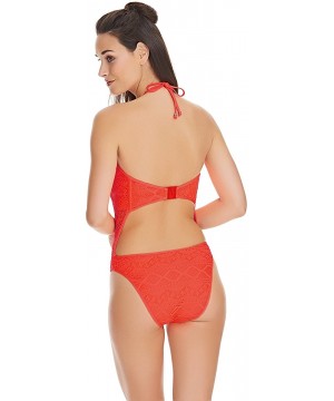 Women's Sundance Underwire High Neck One-Piece Swimsuit - Deep Ocean - CC182HL72O4 $43.31-Sets