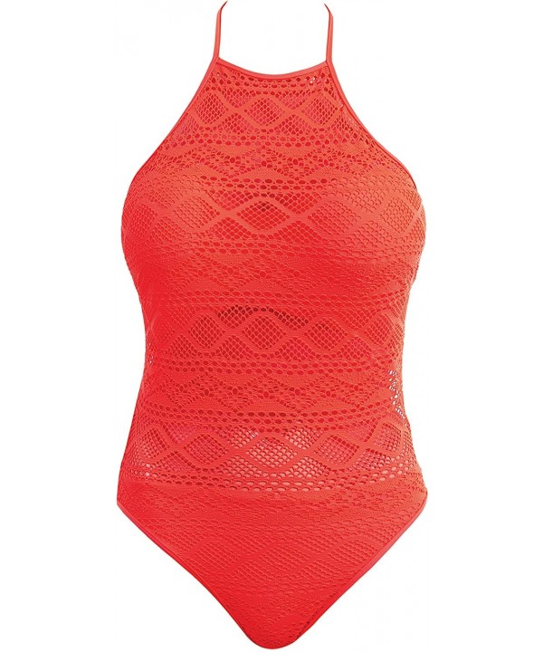 Women's Sundance Underwire High Neck One-Piece Swimsuit - Deep Ocean - CC182HL72O4 $43.31-Sets