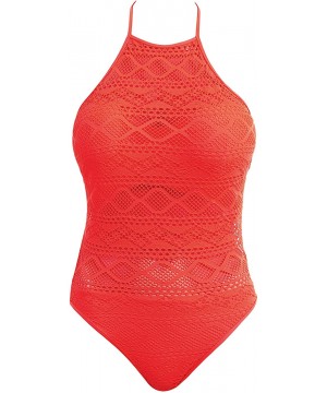 Women's Sundance Underwire High Neck One-Piece Swimsuit - Deep Ocean - CC182HL72O4 $43.31-Sets