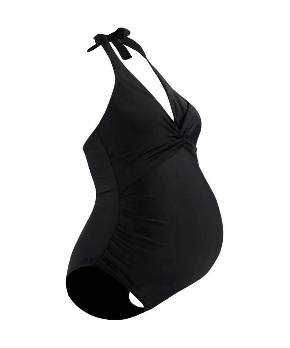 Maternity Swimsuits One Piece Bathing Suit Pregnancy Swimwear for Pregnant Women - Neck Tie-black - C419C75RGY5 $20.59-Sets