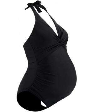 Maternity Swimsuits One Piece Bathing Suit Pregnancy Swimwear for Pregnant Women - Neck Tie-black - C419C75RGY5 $20.59-Sets