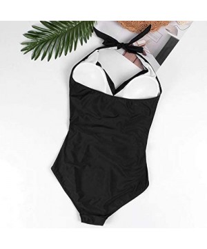 Maternity Swimsuits One Piece Bathing Suit Pregnancy Swimwear for Pregnant Women - Neck Tie-black - C419C75RGY5 $20.59-Sets