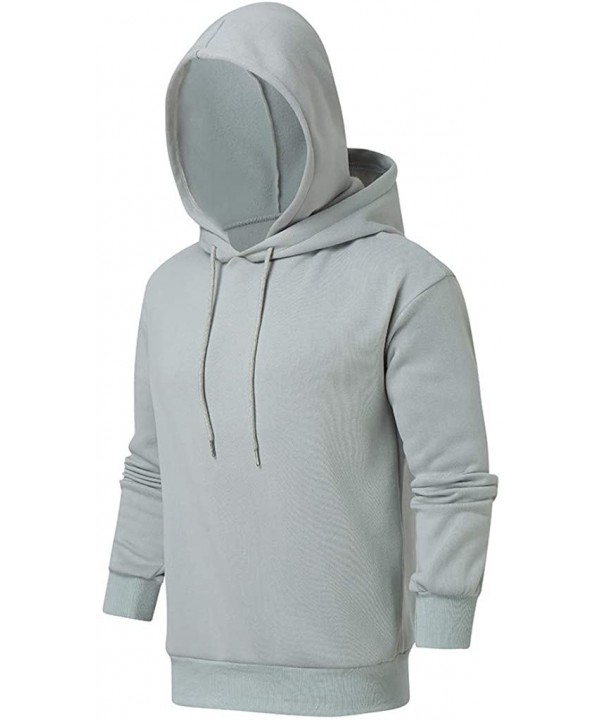 Hoodie Men's Long Sleeve Double-hatted Vests Sweatshirt Pullover Top Blouse Tracksuits - Gray - CM1944MC759 $21.54-Rash Guards