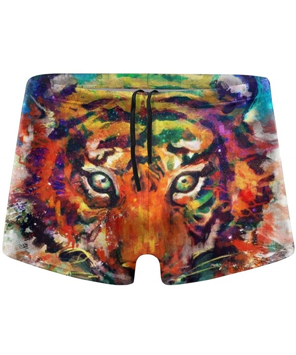 Mens Swim Briefs Sport Thong Swimsuit Competitive Swim Suit - Colorful Tiger - CV19CZCG5UW $27.01-Briefs