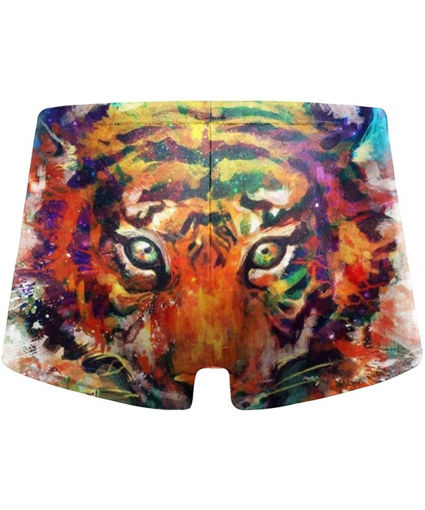 Mens Swim Briefs Sport Thong Swimsuit Competitive Swim Suit - Colorful Tiger - CV19CZCG5UW $27.01-Briefs