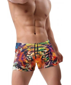 Mens Swim Briefs Sport Thong Swimsuit Competitive Swim Suit - Colorful Tiger - CV19CZCG5UW $27.01-Briefs