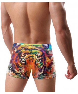 Mens Swim Briefs Sport Thong Swimsuit Competitive Swim Suit - Colorful Tiger - CV19CZCG5UW $27.01-Briefs