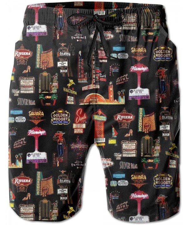 Boys Board Shorts Las Vegas Skyline Quick Dry Swim Surf Trunks - C918QDRRO3Q $28.19-Trunks