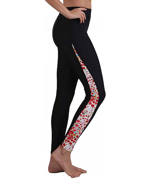 Women's UV Protective Surf Rash Guard Swim Pants - Floral-1 - CE12NUVTM9A $15.00-Rash Guards