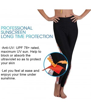 Women's UV Protective Surf Rash Guard Swim Pants - Floral-1 - CE12NUVTM9A $15.00-Rash Guards