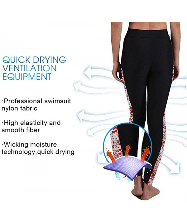 Women's UV Protective Surf Rash Guard Swim Pants - Floral-1 - CE12NUVTM9A $15.00-Rash Guards