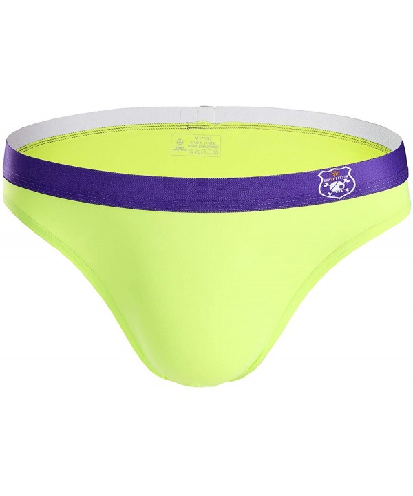 Men's Fashion Swim Briefs Smooth Nylon Fabrics Quick-Drying Underwear B1141 - Yellow - CW12JUOCJ39 $8.88-Briefs