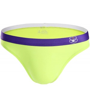 Men's Fashion Swim Briefs Smooth Nylon Fabrics Quick-Drying Underwear B1141 - Yellow - CW12JUOCJ39 $8.88-Briefs