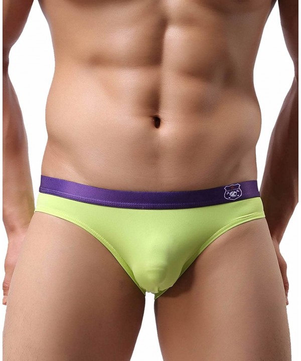 Men's Fashion Swim Briefs Smooth Nylon Fabrics Quick-Drying Underwear B1141 - Yellow - CW12JUOCJ39 $8.88-Briefs