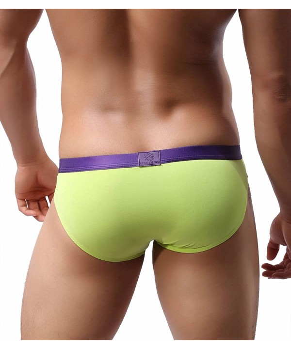 Men's Fashion Swim Briefs Smooth Nylon Fabrics Quick-Drying Underwear B1141 - Yellow - CW12JUOCJ39 $8.88-Briefs