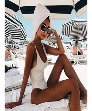 Women Two Piece Swimsuit High Waisted Off Shoulder Ruffled Bikini Set - A-white - CD194EAL6K6 $11.04-Board Shorts