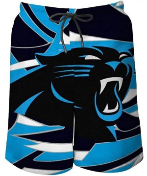 Men's Carolina Panthers Drawstring Beach Shorts - Splice 1 - CL199L3O48H $22.45-Trunks